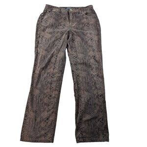 Bandolino Jeans Mandie Womens 32x29 Snake Skin Pattern Straight Leg Stretch Y2K